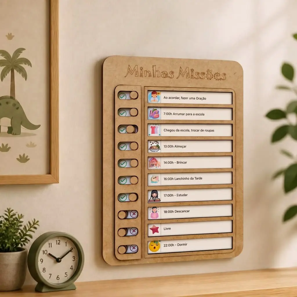 Quadro de rotina personalizado em MDF